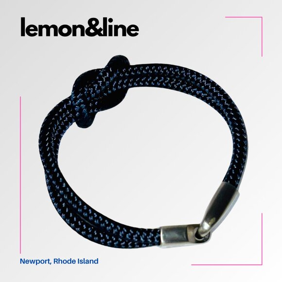 LEMON&LINE Original Square Knot Bracelet in Newport Navy - XL (8.5") - Picture 3 of 10